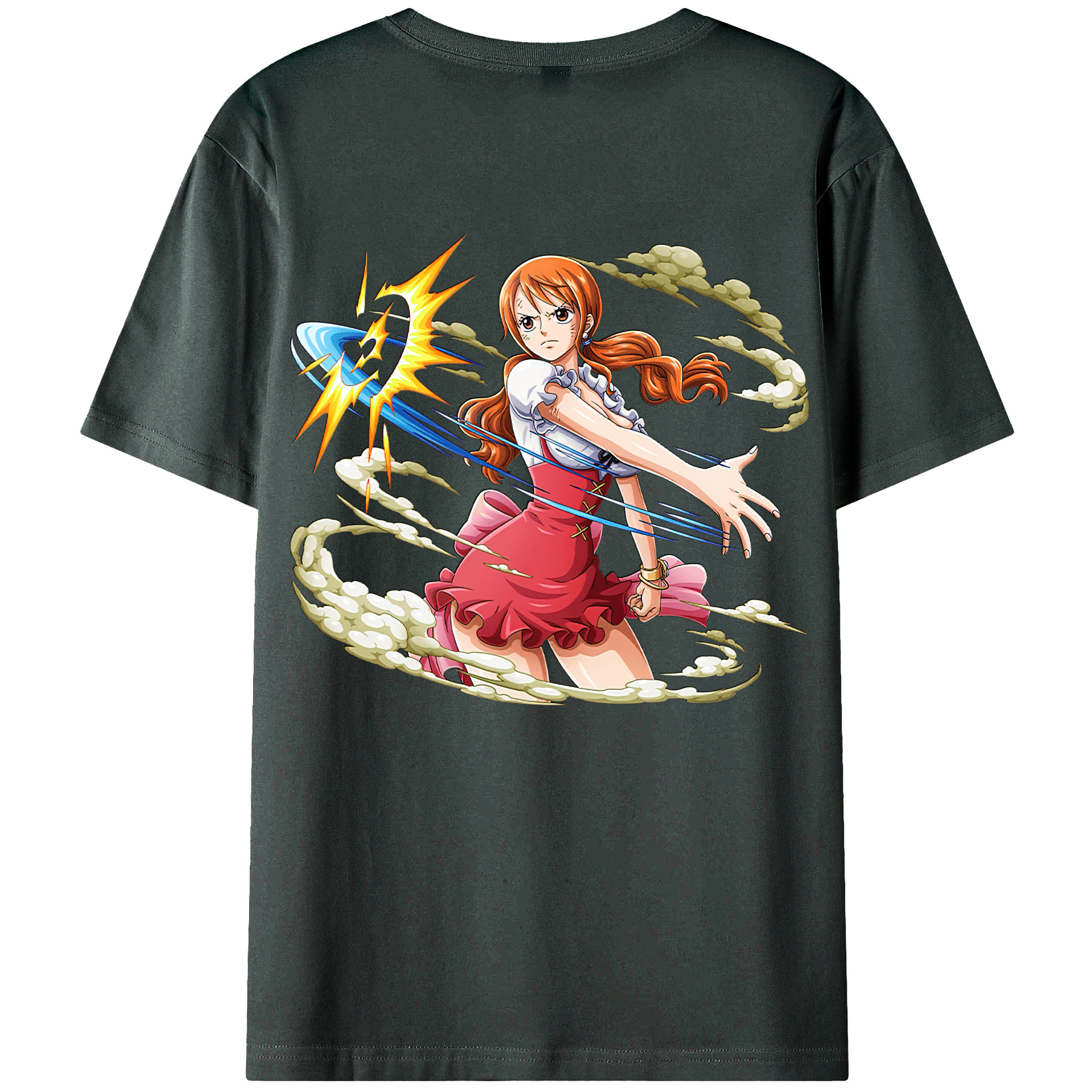 （画像用） ワンピース ナミ ONE PIECE Nami 綿100％ メンズ半袖Tシャツ（バックプリント） 通気性